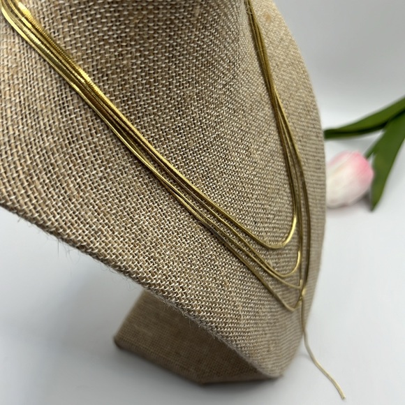 BaubleBar Quad Gold Chain Lariat Necklace. - Picture 3 of 6